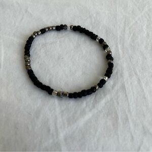 Black and Silver Beaded Bracelet